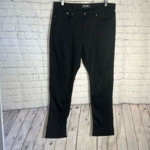 DUER Pants Mens 36 Black N2X No Sweat Relaxed Taper Casual Chino Stretch 36x32 - Picture 1 of 11